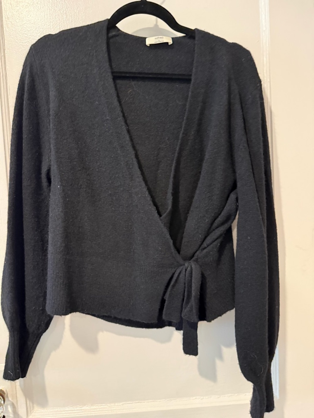 Ariztia Wilfred Women’s Black Wrap Sweater Medium EUC
